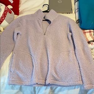 Oversized Sherpa half zip
